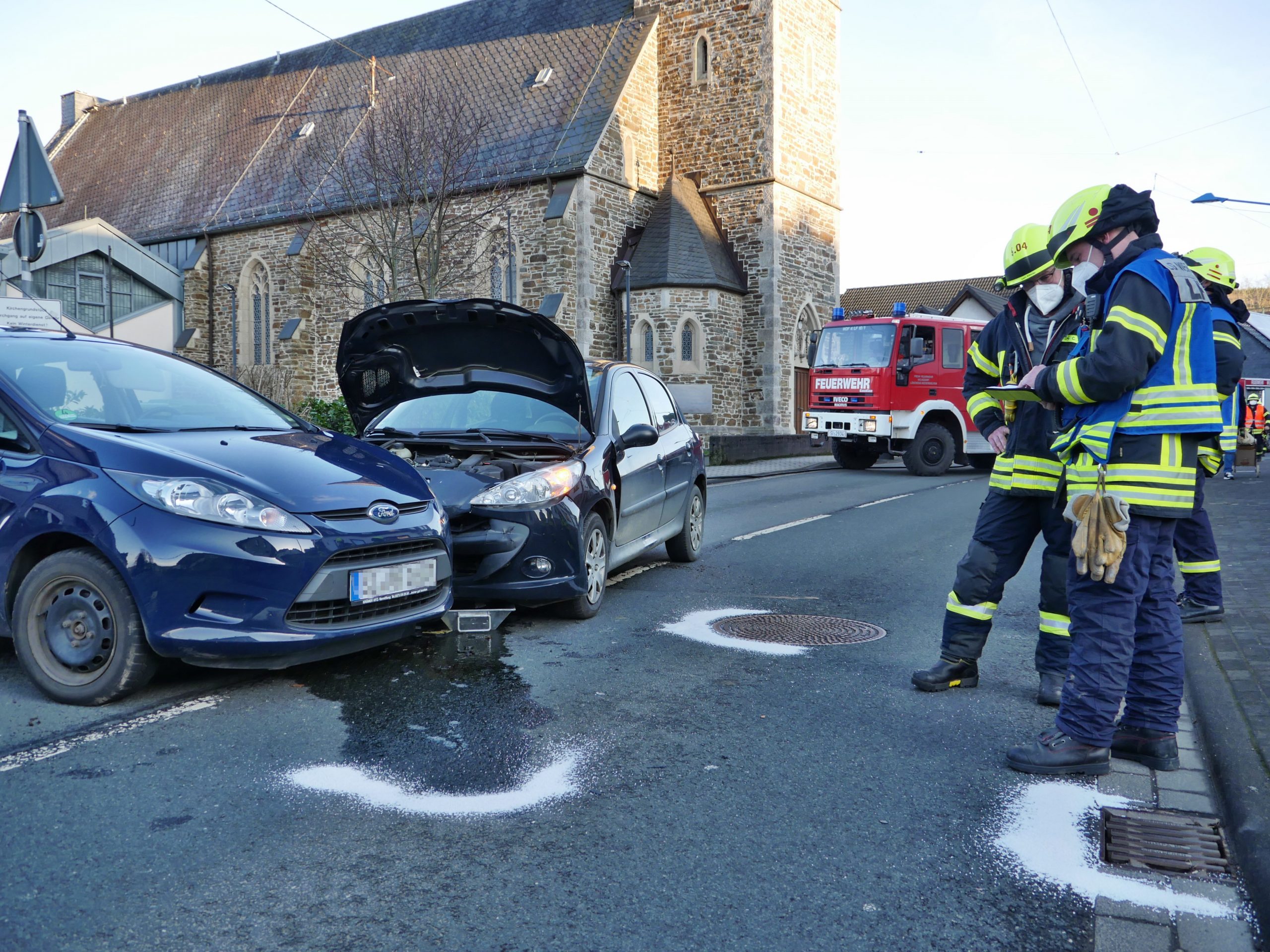 Kollision auf der Siegener Straße in Niederdielfen